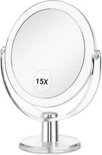 Vanity Mirror Makeup with Stand, 8.3"L x 6.3"W, Transparent