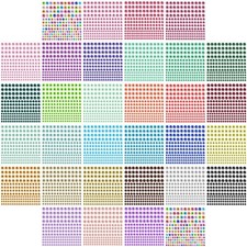 5504pcs 32 Sheets 30 Colors 3mm to 5mm Self-Adhesive Face Gems Stickers,Color...