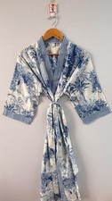 Indian Cotton Blue Floral Print Kaftan Dress Women's Clothing Kaftan Dress AU