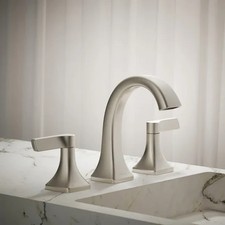 Kohler Riverly Widespread Bathroom Sink Faucet Brushed Nickel Finish - Used