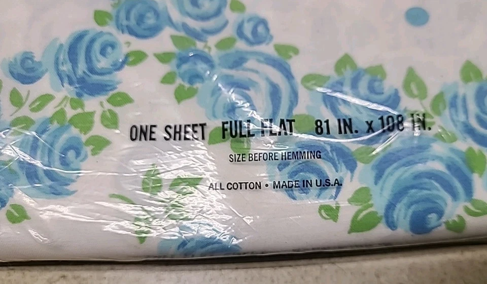 Muselina Hoja Plana Completa Cannon Monticello De Colección - Floral Rosa Sueño Azul - NUEVA Foto 3 de 4