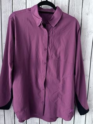Under Armour HeatGear Tide Chaser 2.0 Long Sleeve Button Front Shirt Pockets L
