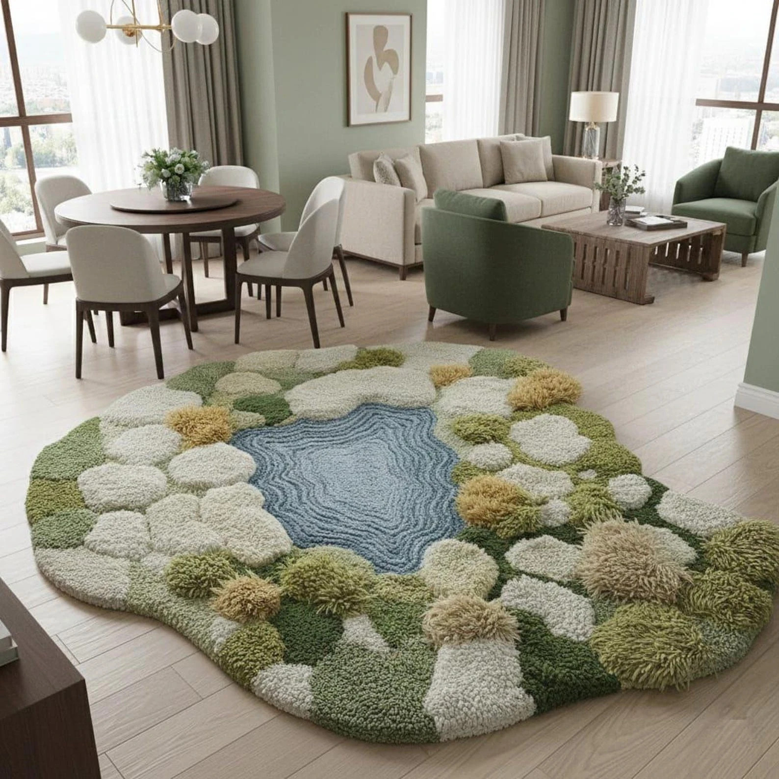 Hand Tufted Handmade Designer Rug Irregular Rug 100% Wool area Rugs Living Room