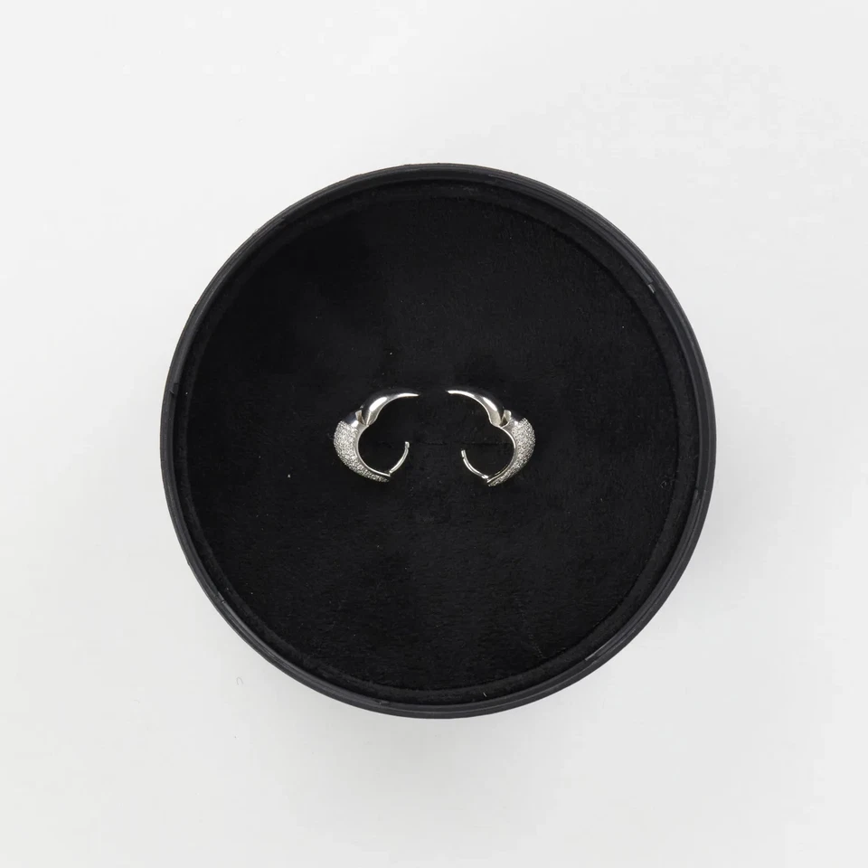 Pendientes de aro pequeños de cristal de plata hielo TOM WOOD para mujer talla única PVP 211 Foto 2 de 4