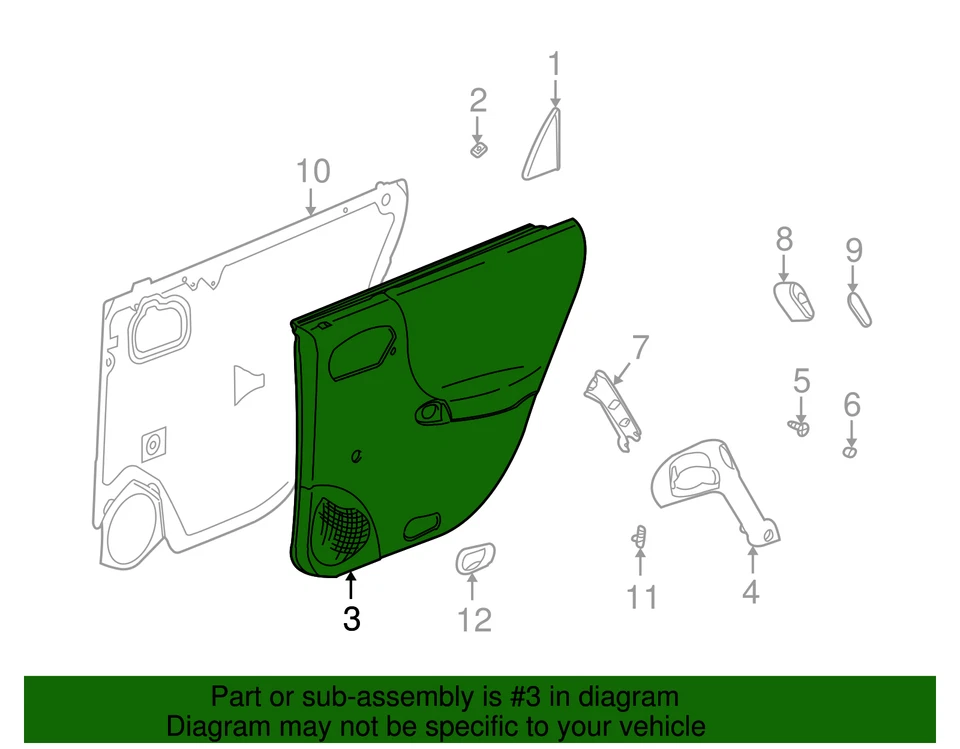 Panel de moldura de puerta genuino GM 22682203 CANTIDAD 1 Foto 2 de 2