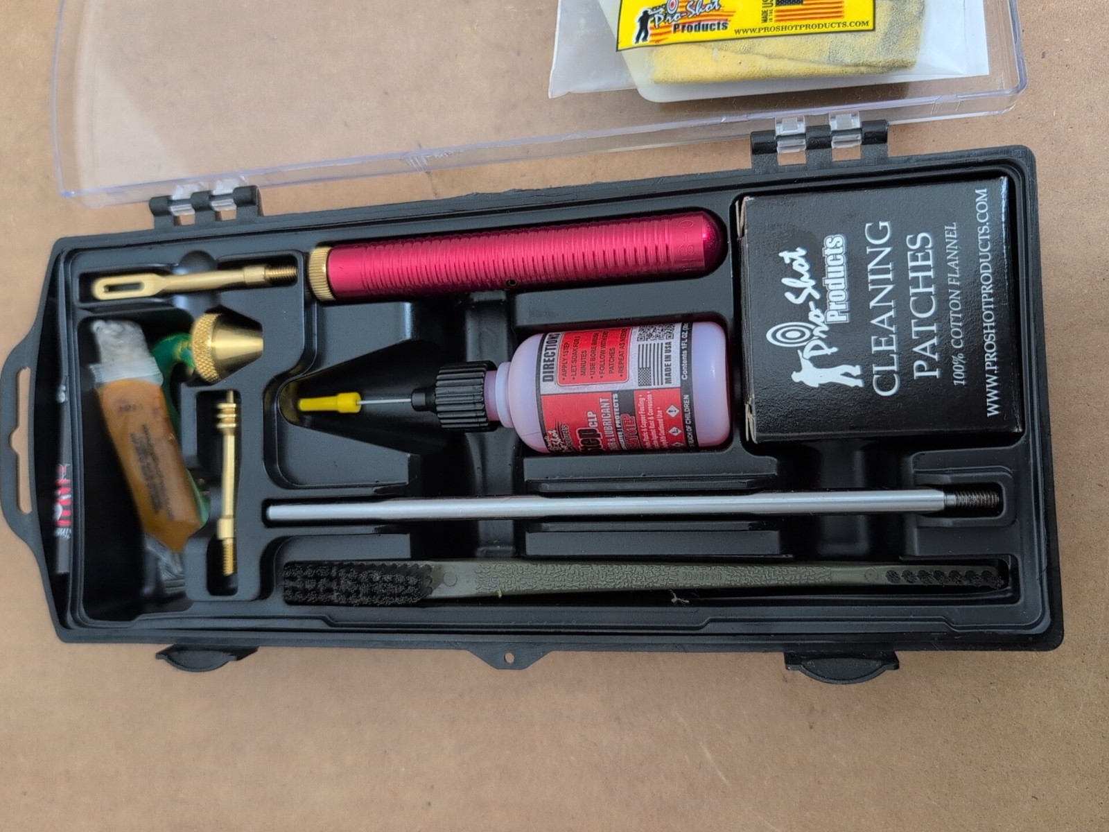 USA Made Pro Shot 9mm 38 357 mag & Up Pistol Cleaning Kit Excellent Condition