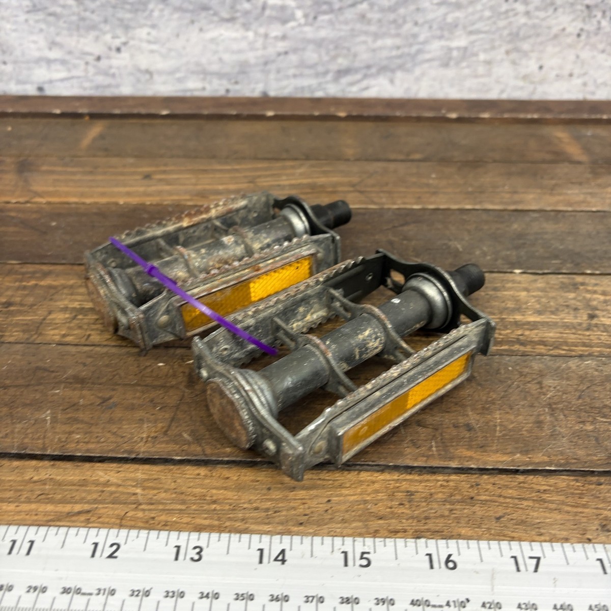 Vintage Rat Trap BMX Bike Pedals 1/2 1970s Black Steel Muscle Bike