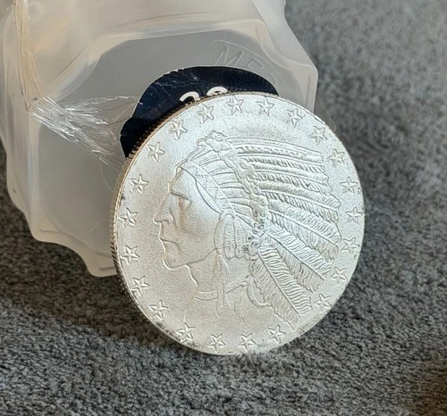 1 Troy Ounce .999 Fine Silver Round Apmex Secondary Indian Head Eagle Design