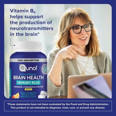 Qunol Brain Health Memory Plus Chewable Tablets memory plus