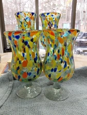 10 Strawberry Street Carnival Hand-Blown Mexican Glasses - Set of 4