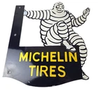 Vintage Michelin Tires Sign - Bibendum Flange Flat Sales Service Dealer Sign