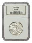 1946-S Walking Liberty Half Dollar. Certified by NGC MS65