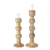 Boltze Kerzenleuchter Bubbles 2Er Set Kerzenhalter Holz KerzenstäNder Stabkerzen