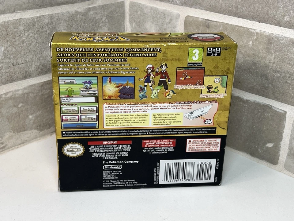Nintendo DS Pokemon Or HeartGold Pokewalker BIG BOX - CIB/inserts MINT French - Image 3 of 4