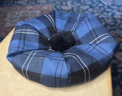 Ramsay Blue Ancient Clan Scottish Tartan Tam Wool Scotland Clansman Bag Pipe