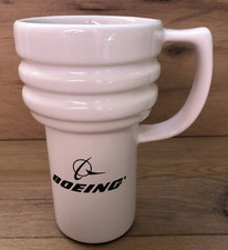 Boeing Coffee Tea Mug Porcelain White Made in USA 2016 Surveillance Wt Lid