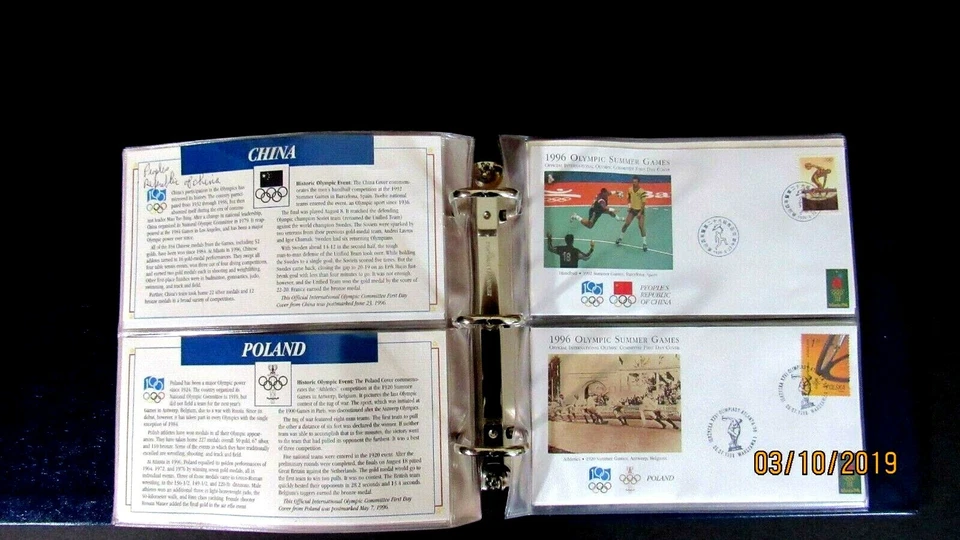 Faux Leather Album of 36 Covers 1996 Olympic Games, Postal Commemorative Society - Image 4 of 4