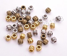 50Pcs Tibetan Silver Gold Bronze Charms TUBE Spacer Beads 7X6mm M3031