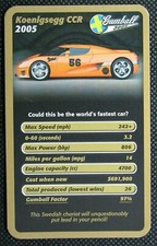 1 x info card of car Koenigsegg CCR ? T21