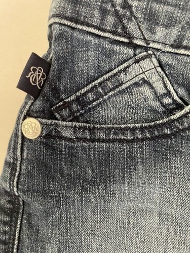 ROCK & REPUBLIC LOLITA raw hem medium dark wash denim shorts Stars Print size 0 - Picture 2 of 9