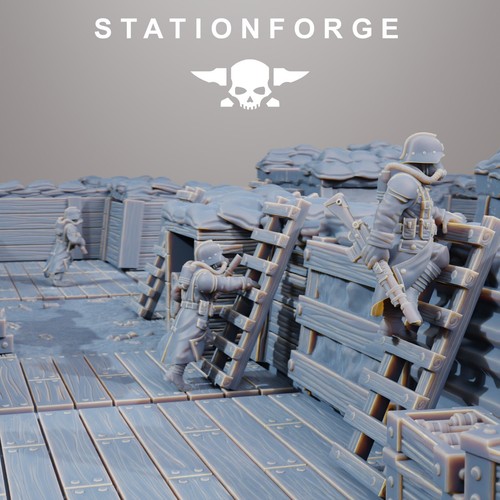 GrimGuard: Trench Terrain set - by StationForge | Grimdark | Trench | Crusade - Picture 3 of 10