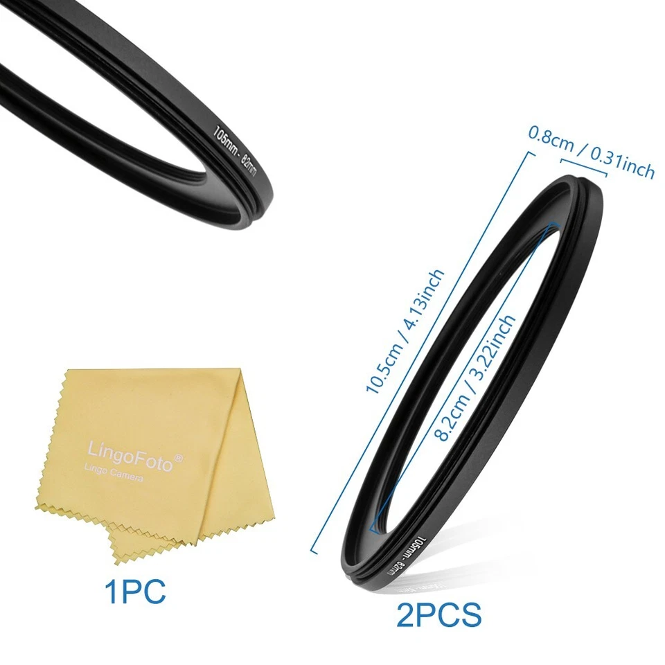 Anillo reductor 2X 105 mm a 77 mm Anillo de filtro de lente para lente DSLR ND UV CPL Filtro Foto 3 de 4