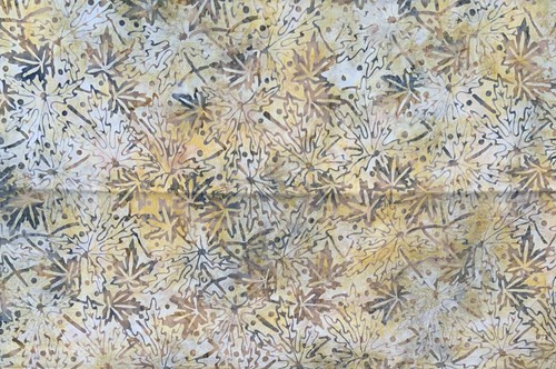 Batik Fat Quarter 100% Baumwolle Steppstoff gelb Blätterdruck - Bild 2 von 3