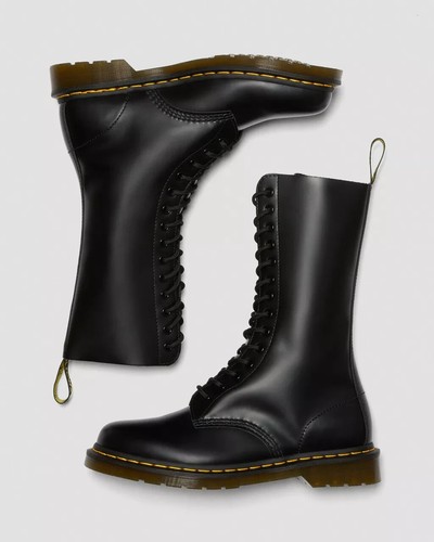 BOTAS DR MARTENS NEGRAS 1914 CUERO LISO ALTAS CON CORDONES TALLA UK 5 EU 38 - Imagen 5 de 7