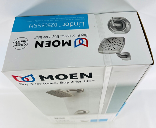 Grifo de ducha de 1 manija de níquel cepillado resistente a manchas Moen Lindor 82506SRN - ¡Sellado! - Imagen 8 de 8