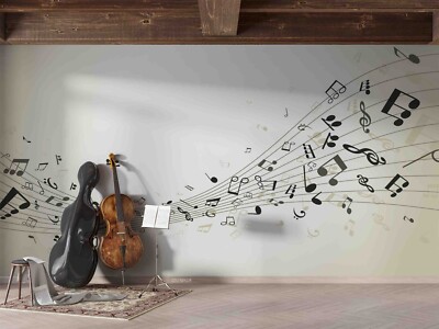 3D Line Spectrum Notes Simple Self-adhesive Removeable Wallpaper Wall Mural