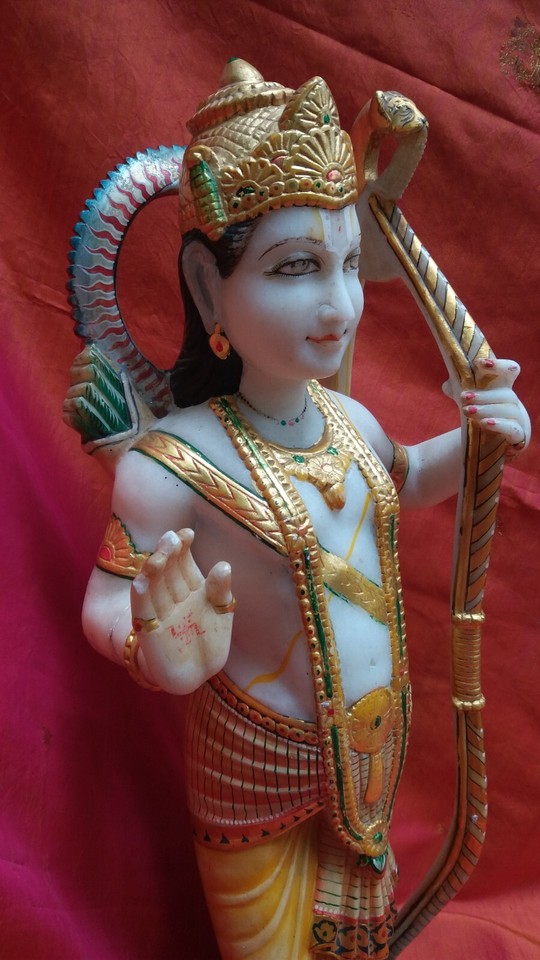 Ram Vintage Marble Statue God Hindu Temple Sculpture Handmade India