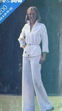 1970s Retro Bell bottom pants  top women size 6-12 Sewing OOP  RARE