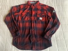 Buffalo David Bitton Cotton Red Plaid Flannel Shirt Western Size Large Cowgirl