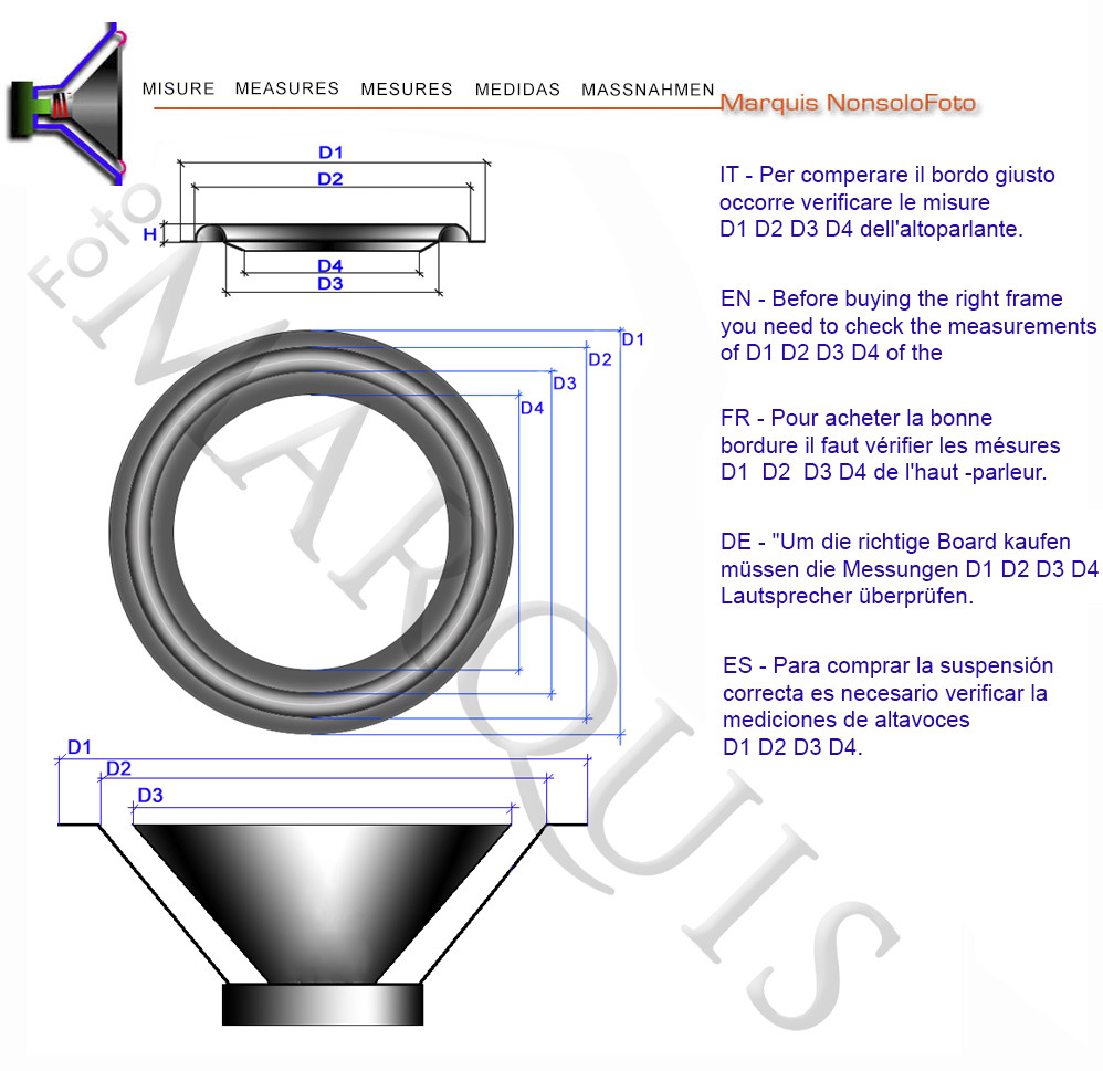 BORDO BG 164 SOSPENSIONE IN GOMMA PER ALTOPARLANTI NUOVO - Foto 5