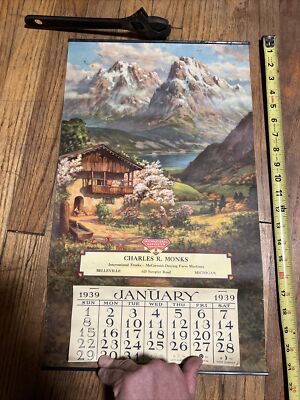 1939 Unused International Harvester McCormick Deering Advertising Calendar Mich
