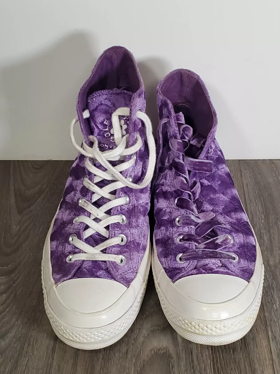 M10 W12 Converse Chuck 70 High x Golf Le Fleur Quilted Velvet Tillandsia