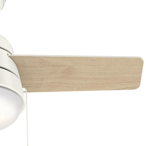 36" Small Room Fresh White Modern Glass Bowl Light Ceiling Fan Reversible Blade - Picture 7 of 10