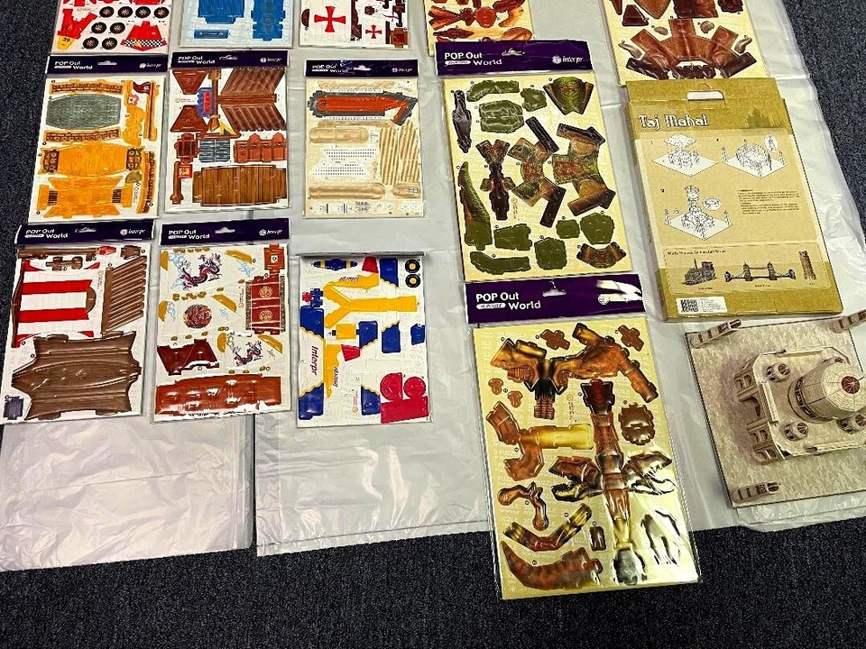 20 rompecabezas 3D POP OUT WORLD - empaquetados individualmente, coches, dinosaurios, aviones, barcos Foto 4 de 4