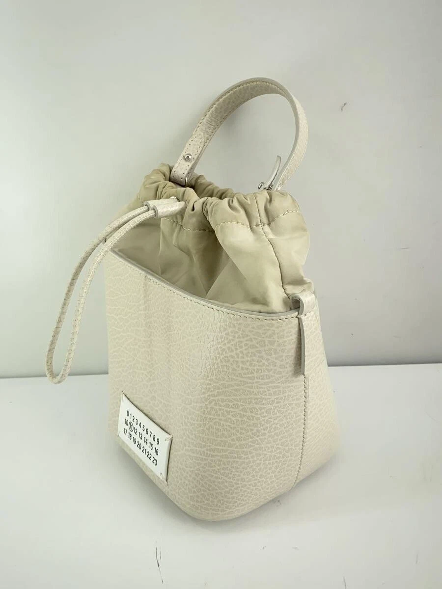 Borsa a tracolla Maison Margiela in pelle 2 vie 5Ac secchiello bianca borsa donna originale LT