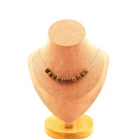Halskette 10 Perlen Holz 8 Mm. Kette Aus Edelstahl Halskette Frauen, MäNner.