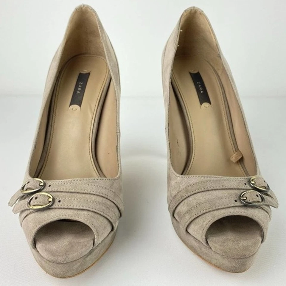 Tacones Zara para mujer talla 7,5 sin cordones punta abierta tacón alto elegantes formales damas Foto 4 de 4