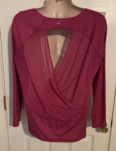 Lululemon If You're Lucky Long Sleeve Tee II In Raspberry Pink Women's Size 14