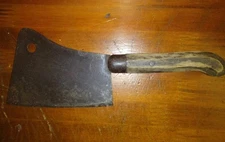 Antique vintage primitive wood handle cleaver splitter chopper farmhouse 