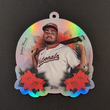 2025 Topps Holiday James Wood Oversized Ornament Die-Cut #OO-5 - Nationals RC