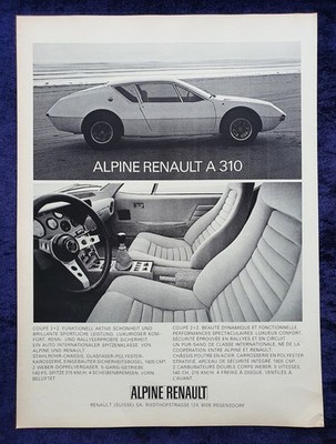 Renault Alpine A310 Werbung 1972