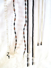 Silver, Gold and Handmade Glass Bead Eyeglass Holders - YOU CHOOSE