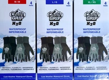 Chilly Grip H2O Waterproof Cold Weather Work Gloves 4 Pairs – New