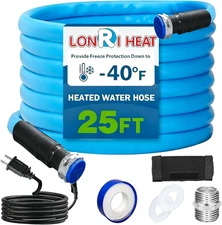 25FT Heated RV Water Hose - Drinking Safe, -40°F Garden Hose for Campers
