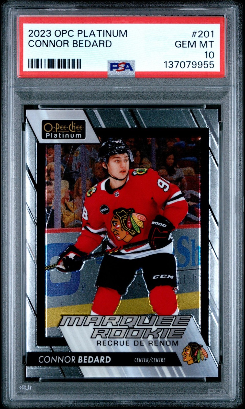 2023-24 O-Pee-Chee Platinum Marquee Rookie #201 CONNOR BEDARD PSA 10 - 137079955