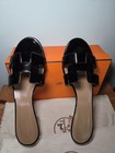 Hermes Oasis Black Patent Women's Sandals in 41.5 — photo 2